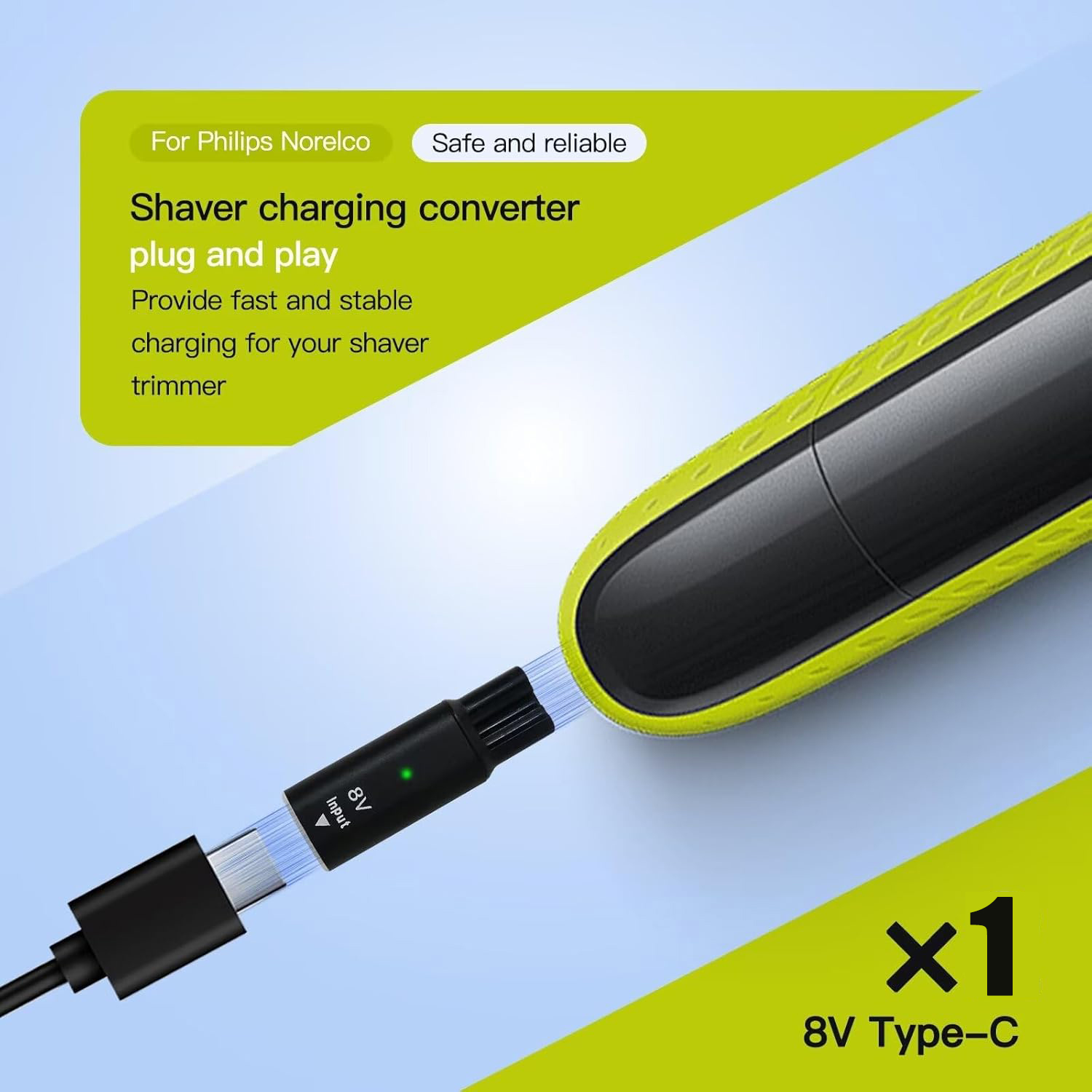 8V HQ850 Type-C Shaver Charger - Electric Razor recension och pris