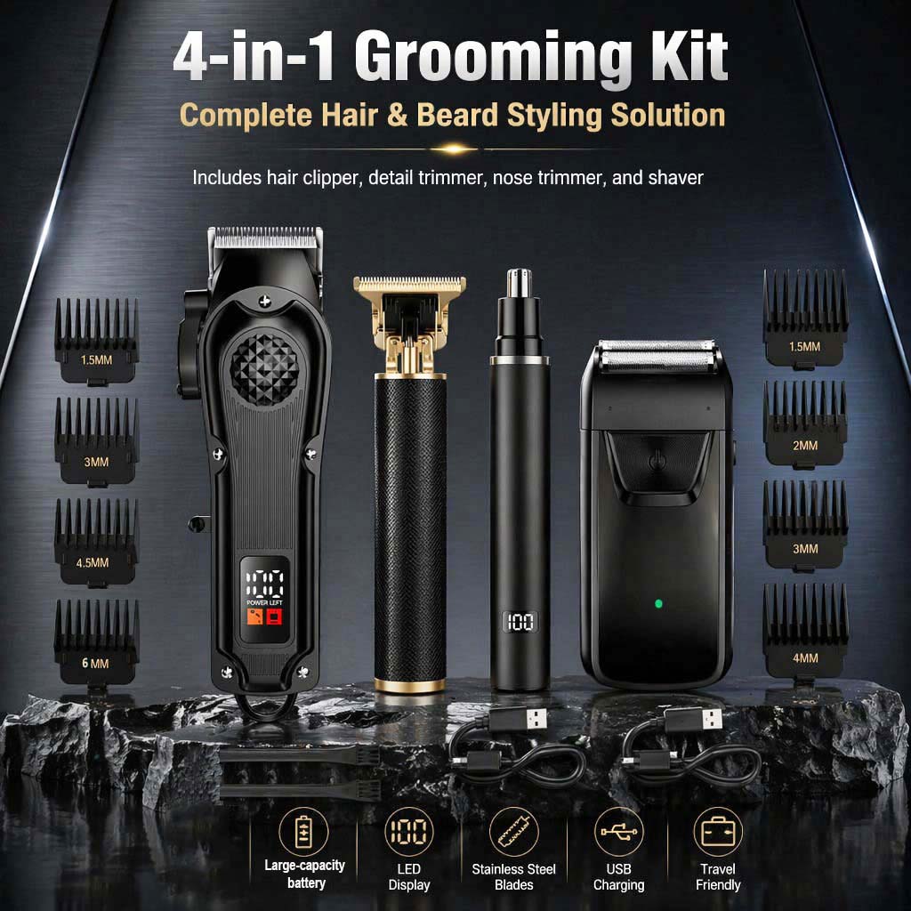 4-in-1 Men's Hair Clipper Set  - Electric Shaver Rotary recension och pris