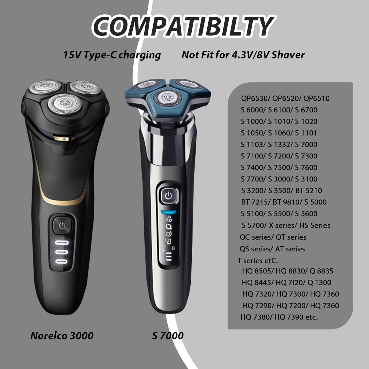 15V HQ8505 Type-C Shaver Adapt - Electric Razor recension och pris