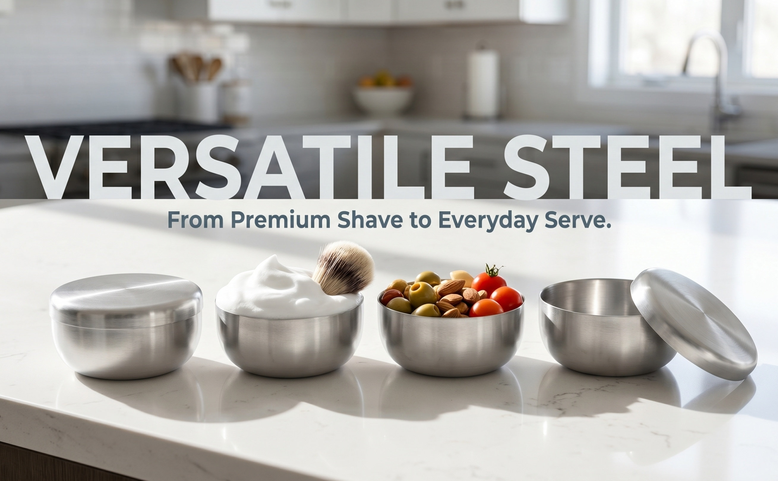 4Pcs Stainless Steel Shaving B - Shaving Cream recension och pris