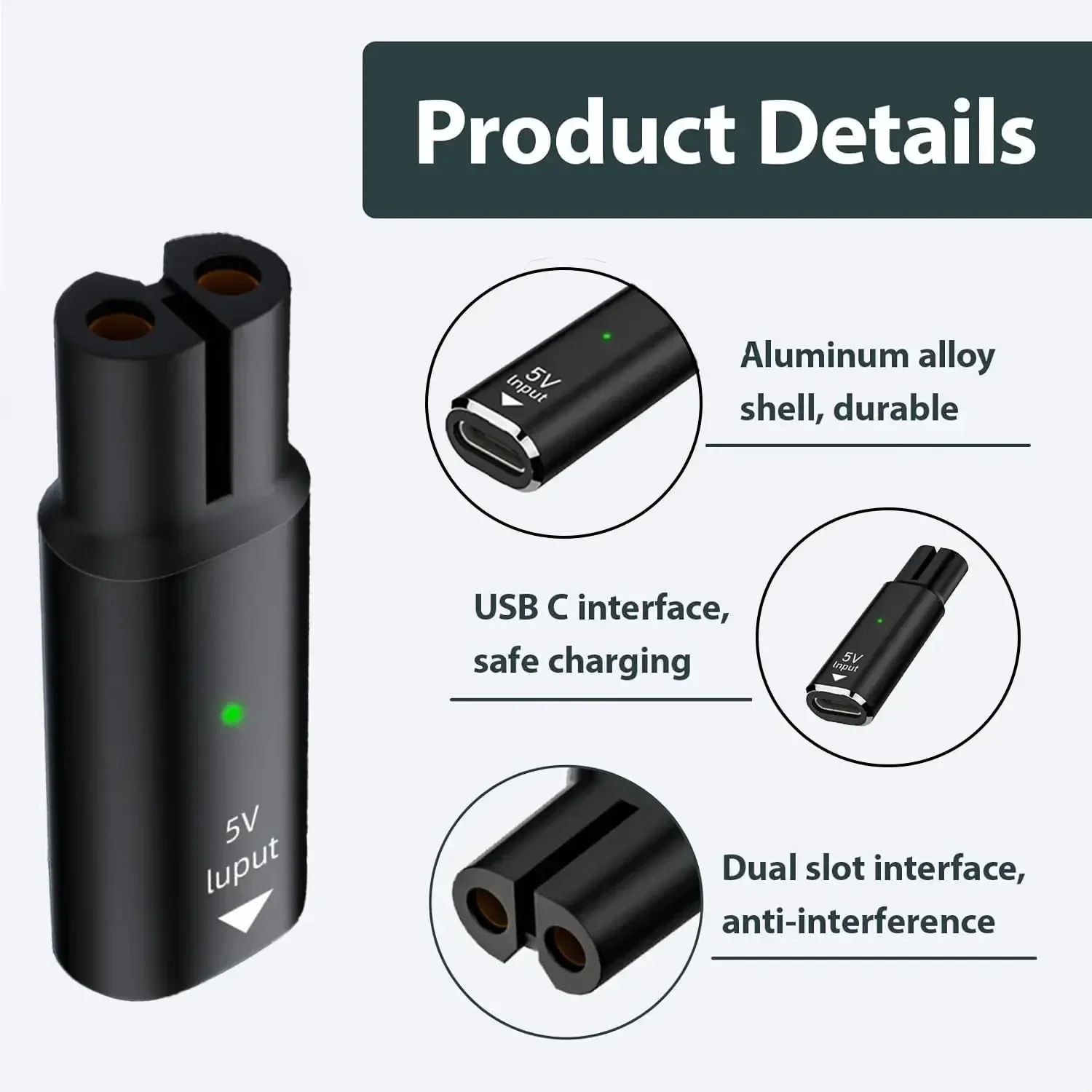 5V Type-C Shaver Adapter Charg - Body Trimmer recension och pris
