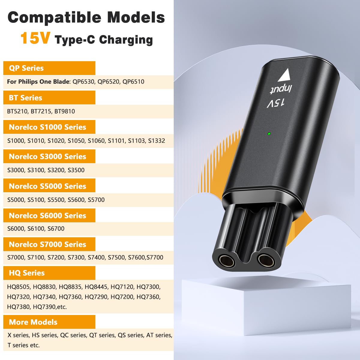 15V USB-C Safe Stable Mini Cha - Electric Razor recension och pris