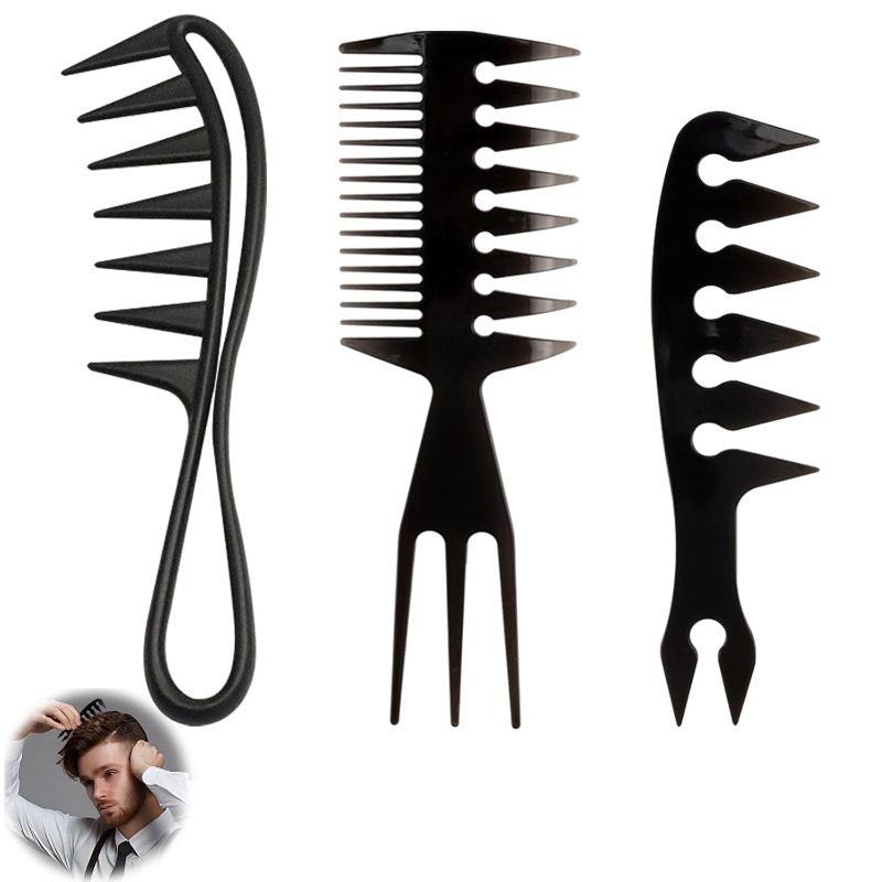 1/3pcs Wide Tooth Hair Comb –  - Men'S Grooming Hairstyles recension och pris